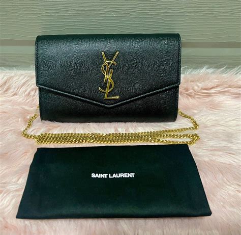 ysl wallet on chain grey|ysl uptown wallet on chain.